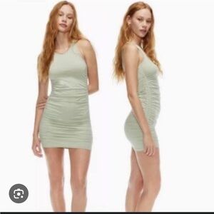 TNA Mailbu Dress in sage green